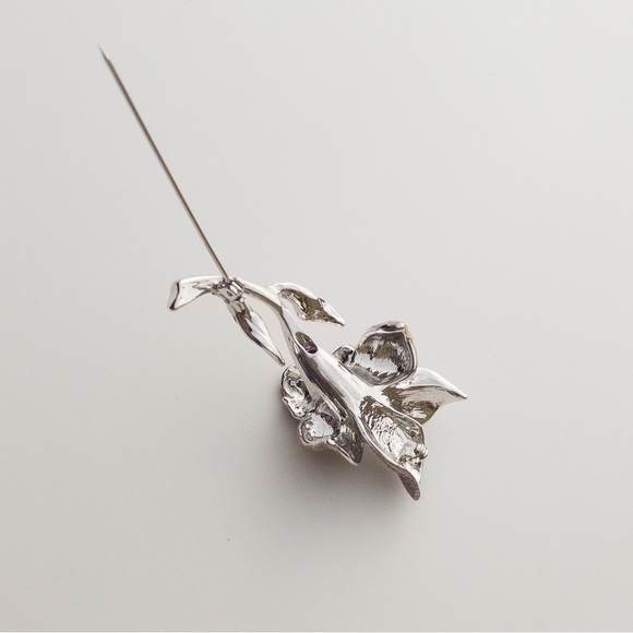 𝅺Vintage Margot Townsend Sparkling Pink Enamel Floral Earring Brooch Jewelry Set - Picture 14 of 16